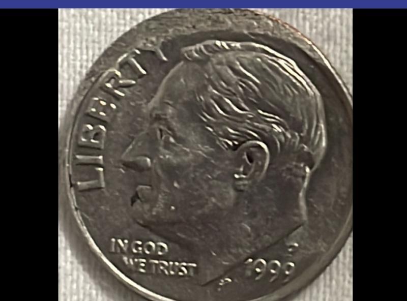 1996 dime Stamp error