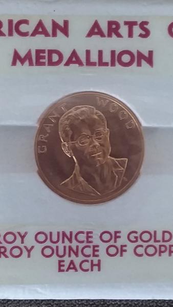 American Arts Medallion Grant Wood 1 oz gold…