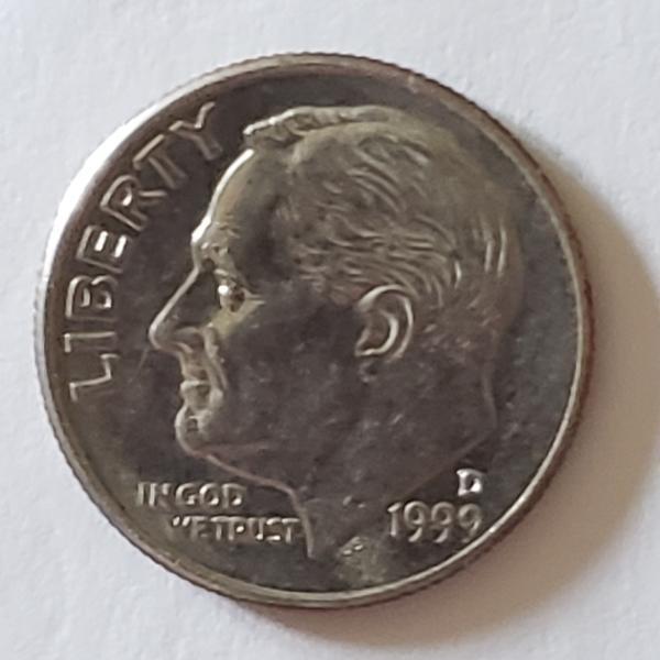 1999 dime. Appears minted with 2 metals. Front&hellip;