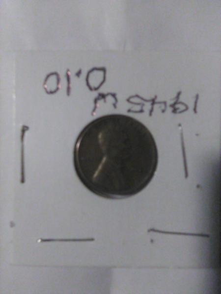 1945 wheat penny no mint mark used