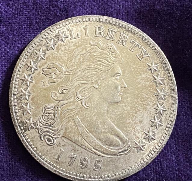 1795 draped bust off-centered silver dollar
