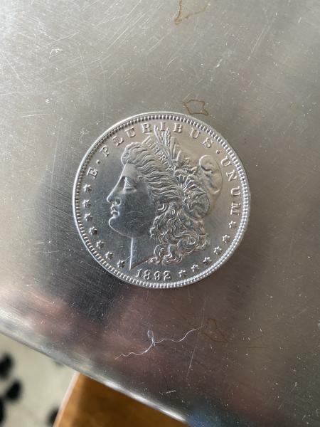 Morgan silver dollar CC 1892