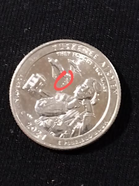 The 2021 Tuskegee airmen quarter with bomb error