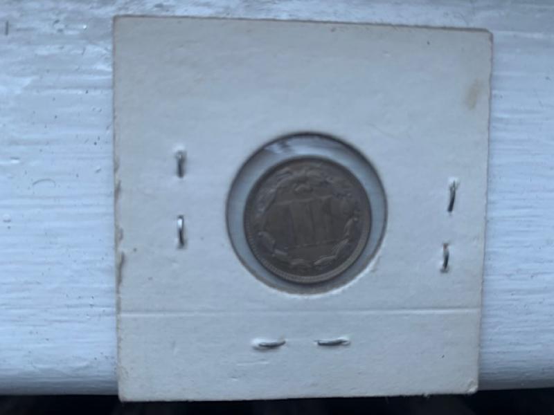 1865 3-cent piece uncirculated with errors and extra material cut&hellip;