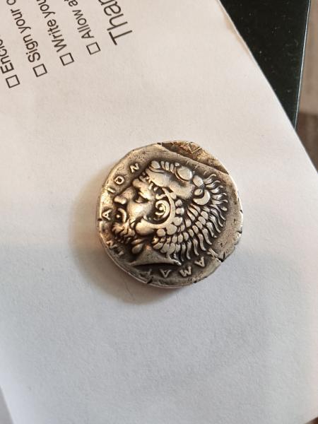 Silver tetradrachm 425-415 bc. Alexander the great. Lion headdress. Chariot&hellip;