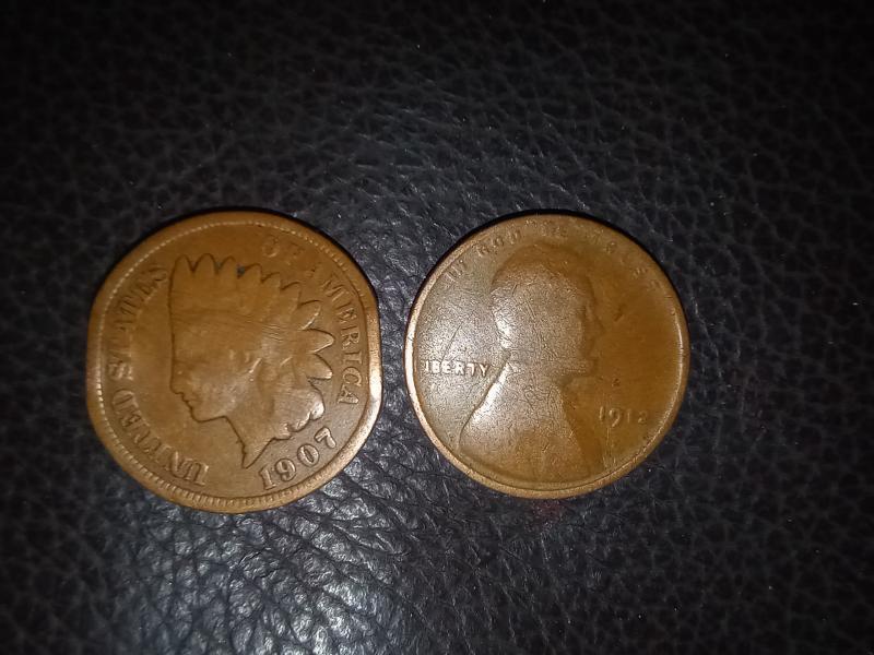 -1907 Indian head penny -1912 penny with L&hellip;