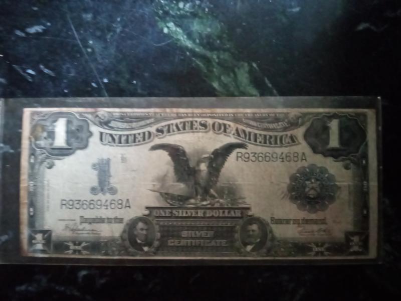 Black eagle silver certificate dollar bill