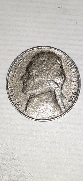 Jefferson nickel 1964 SMS rare error planche weight&hellip;