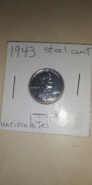 1943 steel penny uncerculated no mint mark. Extremely…