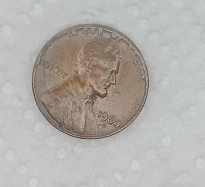 1964 D mint penny "L" in the rim&hellip;