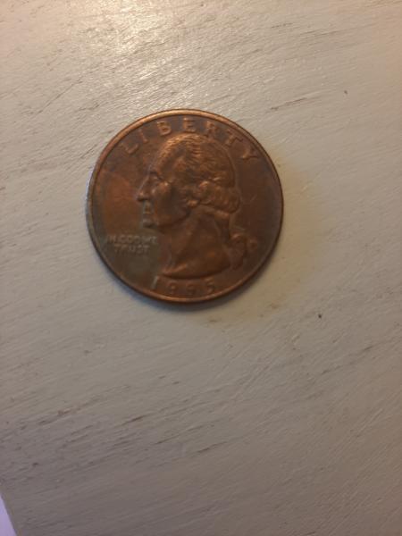 1995 D quarter error bronze on front and&hellip;