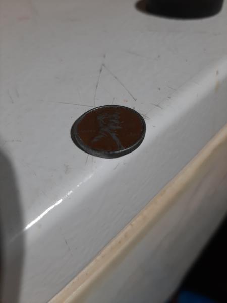 1992 Lincoln penny, die break
