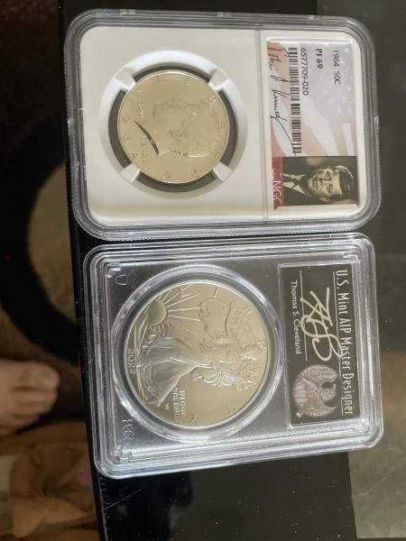 The silver dollar is PCGS70 fdoi signature by&hellip;