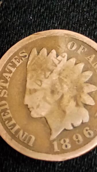 1896 indian head penny. Possible error on headdress "states d"..&hellip;