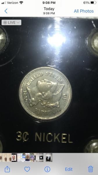 1880 proof 3 cent nickel