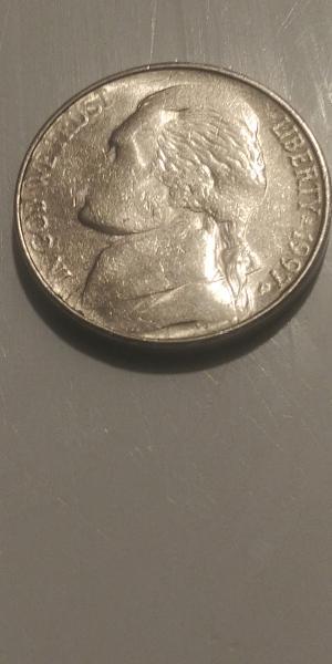 1997 p nickel no face fadded back