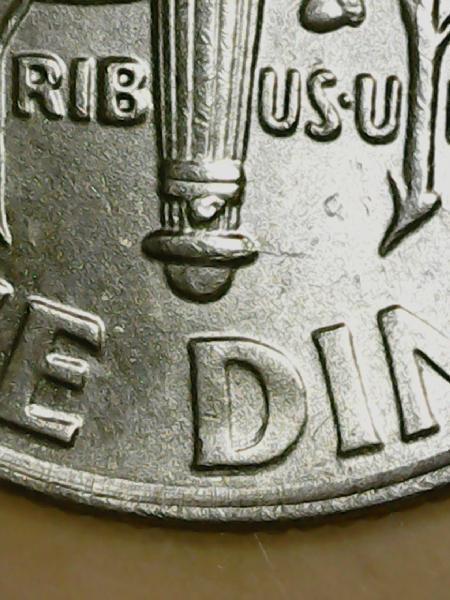 Five cents 2018p and one dime 2017p