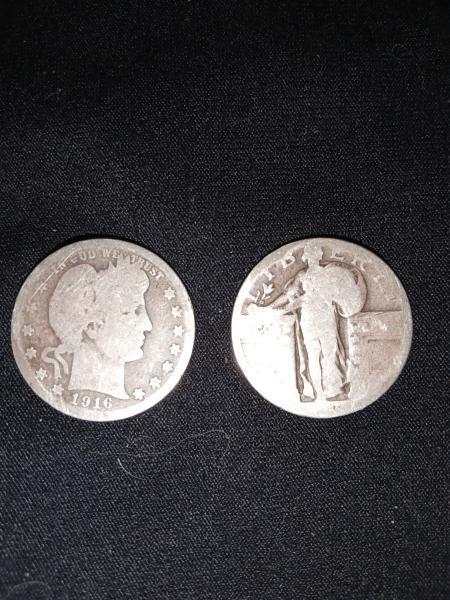 1916 quarter of lady liberty head and a 1916 standing&hellip;