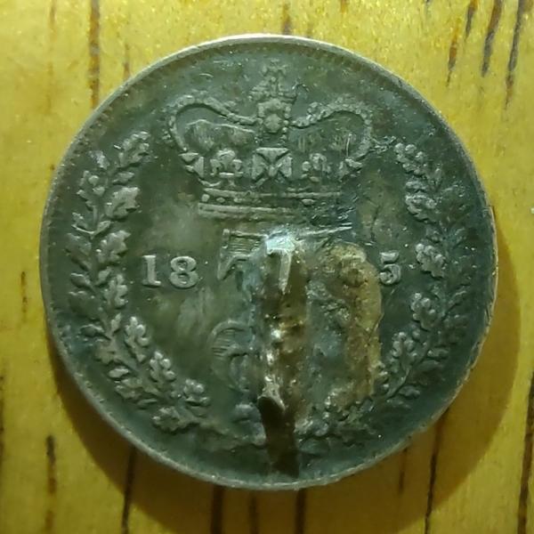 1885 3 Pence coin with raised or extra metal on&hellip;