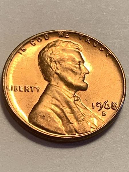 1968 S penny. The color in real life…