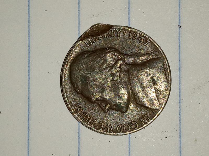 1947 Jefferson nickel looks to be an error not sure