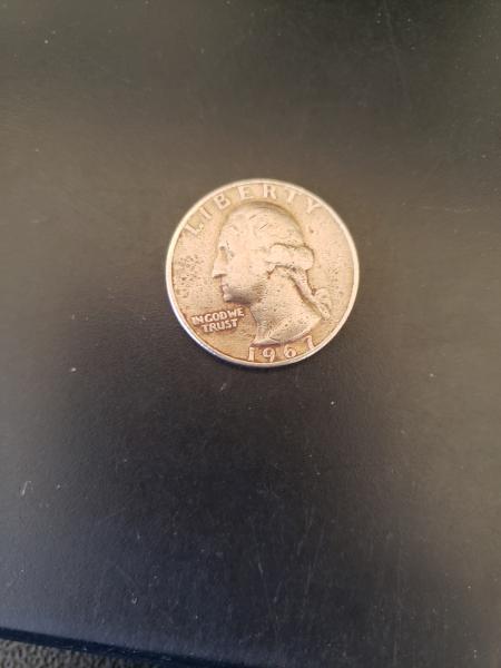 1967 copper quarter, fine condition