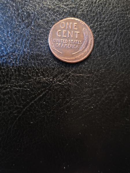 1955 wheat penny, double stamped and offset