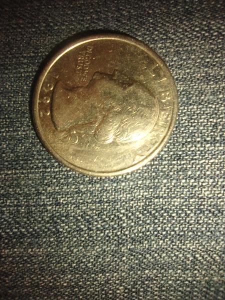 1992 Washington Quarter has an A in-between the&hellip;