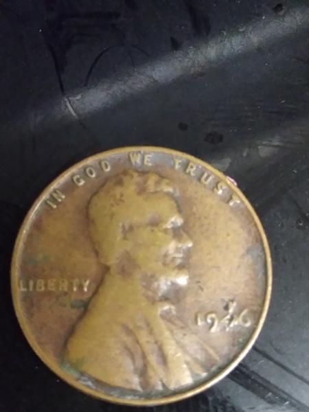 1946 penny with error in daye and mint mark