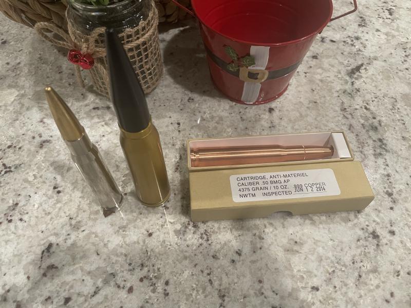 One silver and 2 copper innert cartridges.