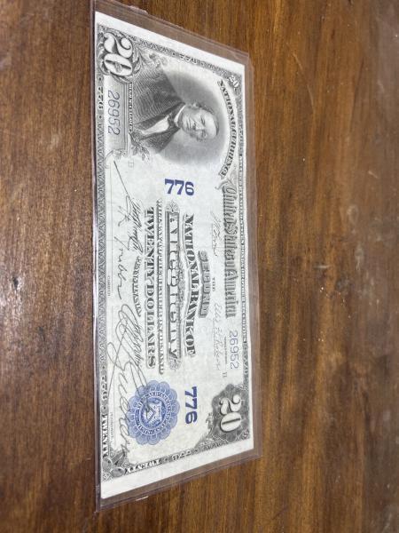 Twenty dollar note from The Second National Bank…
