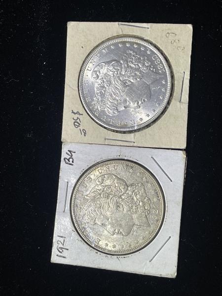 2 morgan silver dollars 1880 & 1921 inquiring&hellip;