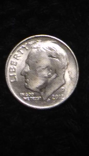 2012D Dime front-ear deformed, hair by face no…