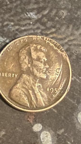 1950 ish wheat penny error coin