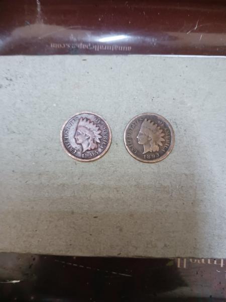 1893 Indian head penny 1905 indian head penny