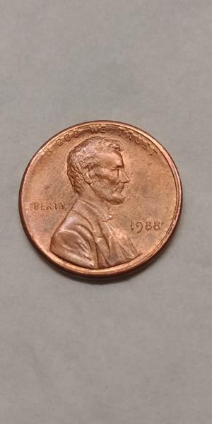 1988 penny , L in LIBERTY on rim&hellip;