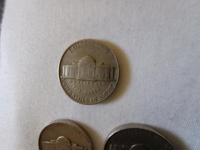 1964 nickles with D stamped on back