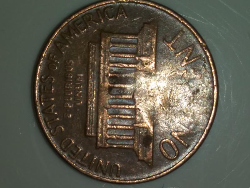1968 d Lincoln penny with letters missing from…