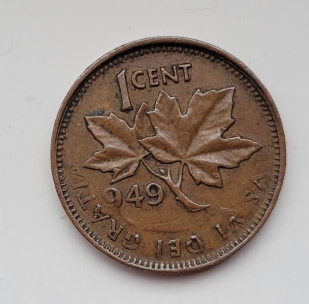 1949 mis struck/error Canadian Penny
