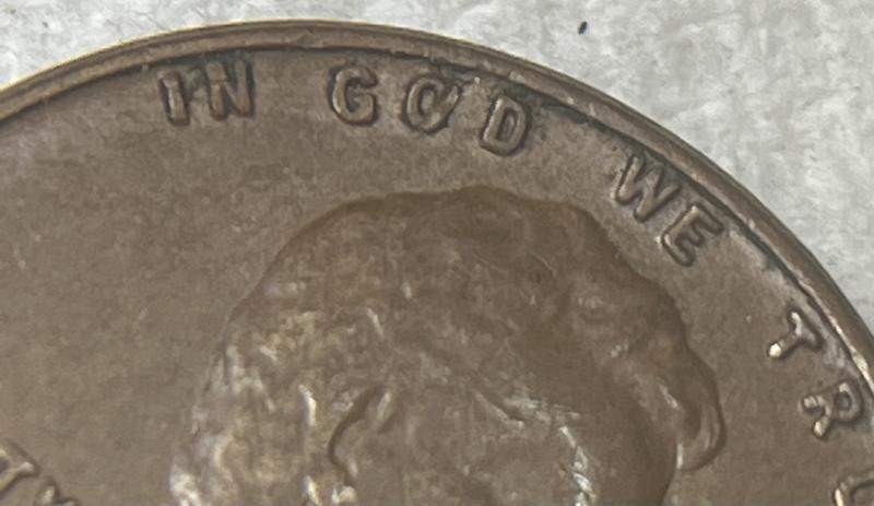 1958 D penny. The O in god has&hellip;