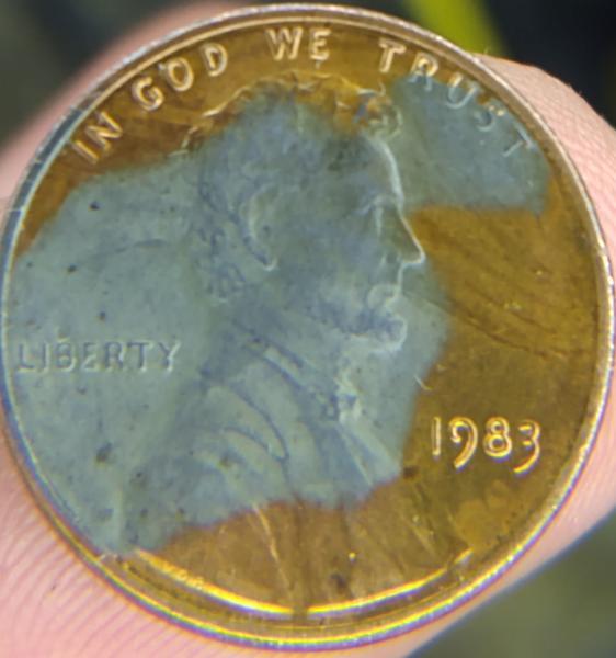 1983 penny no mint mark plating error what's…