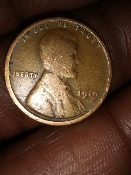 A 1919 wheat penny.