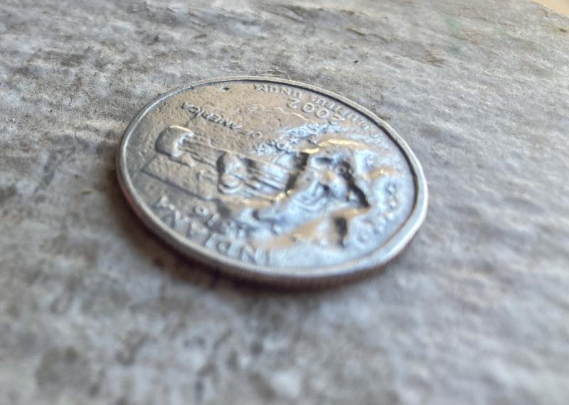 2002 Indiana State Quarter Dollar Repunched/Restamped Mint Error