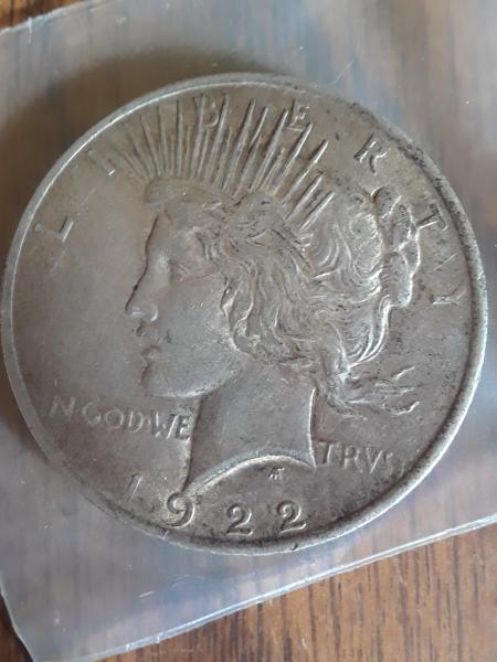 1922 peace dollar.i believe it is a 'high&hellip;