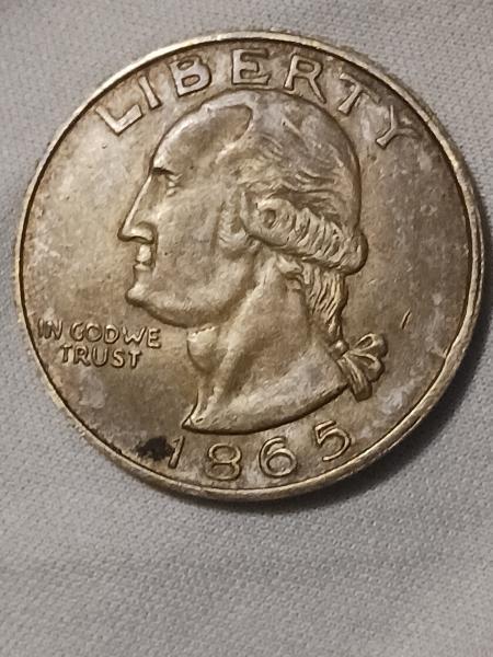 Gold 1865 george washington one dollar with letters beside eagle&hellip;