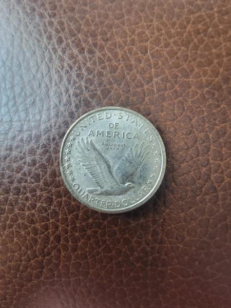1916 Standing Liberty quarter dollar; circulated coin. Not&hellip;