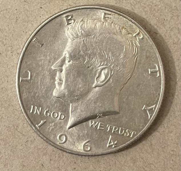1964 John F Kennedy coin, 99•/• silver. I&hellip;