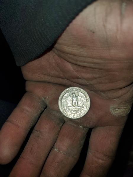 1956 25 cent us coin stamped D