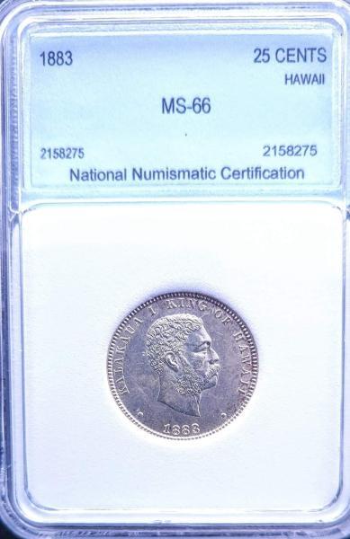 1883 Hawaii quarter MS-66 1906 $10 liberty head…