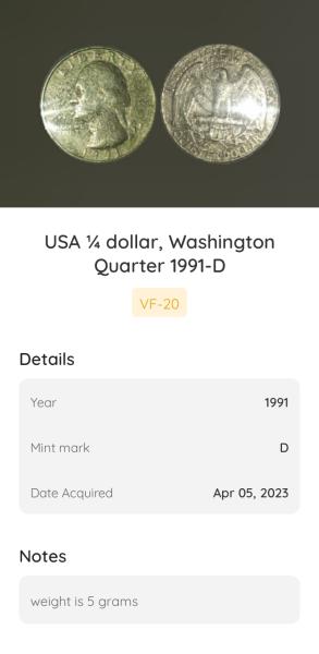 1991 Washington quarter that weight only 5 grams